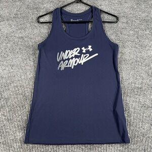 Under Armour Shirt Womens Extra Small Blue Racerback Tank Top Athletic Gym